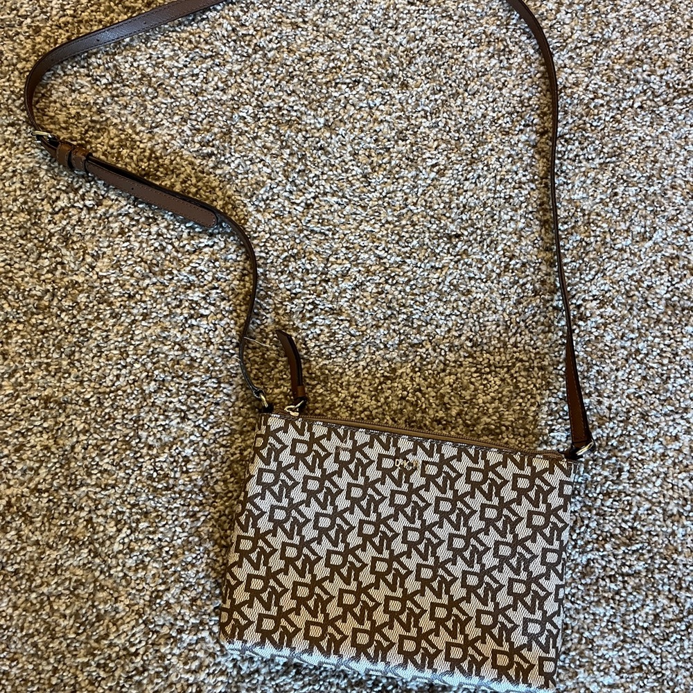 DKNY Brown Monogram Crossbody Bag